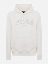 Woman white sweatshirt Virginia with rhinestones