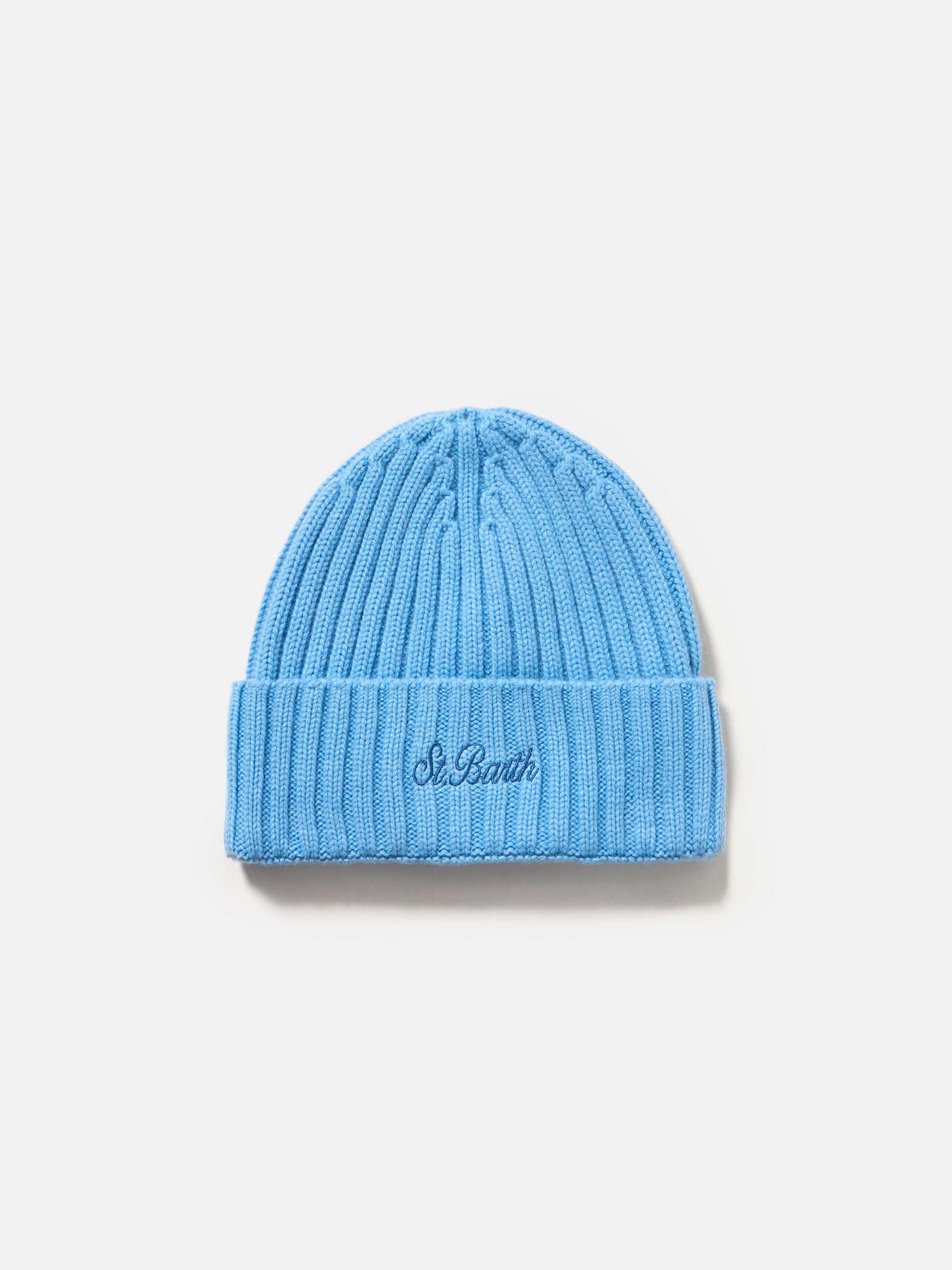 Man dusty blue cashmere blend hat Wengen - MC2 Saint Barth