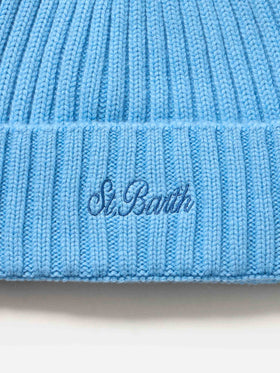 Man dusty blue cashmere blend hat Wengen - MC2 Saint Barth