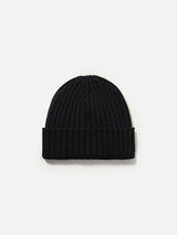 Man black cashmere blend ribbed hat Wengen