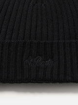 Man black cashmere blend ribbed hat Wengen