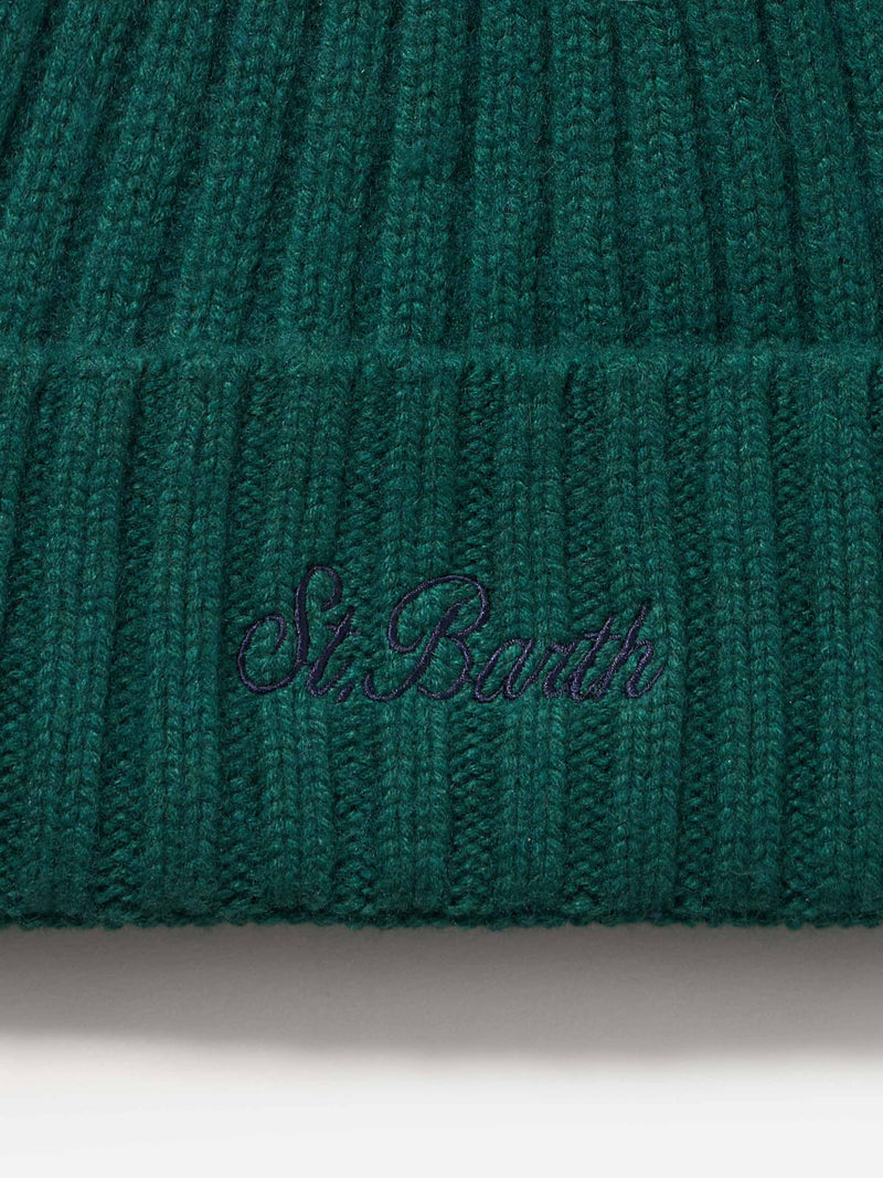 Man british green cashmere blend hat Wengen