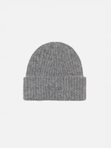 Man mélange grey stretch alpaca ribbed hat Wengen