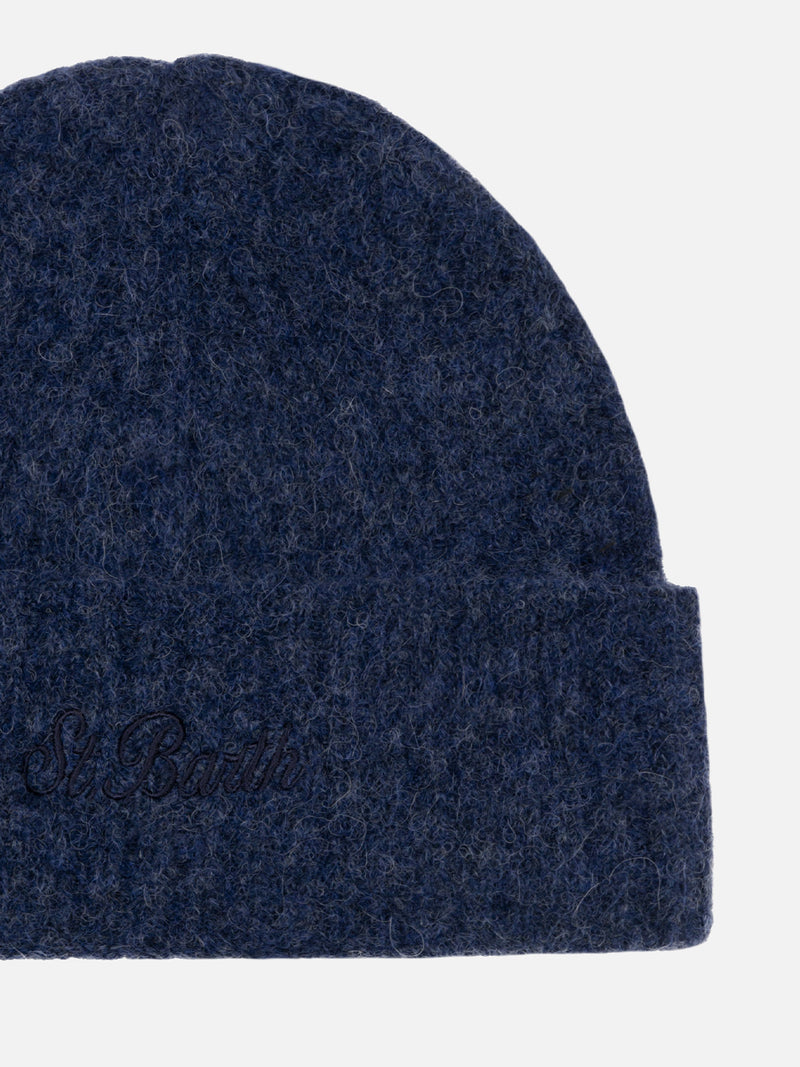 Cappello a coste blu navy da uomo Wengen