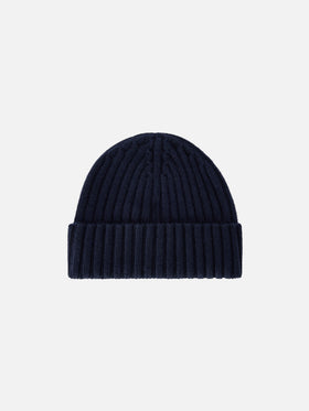 Berretto Wengen blu navy con ricamo St. Barth