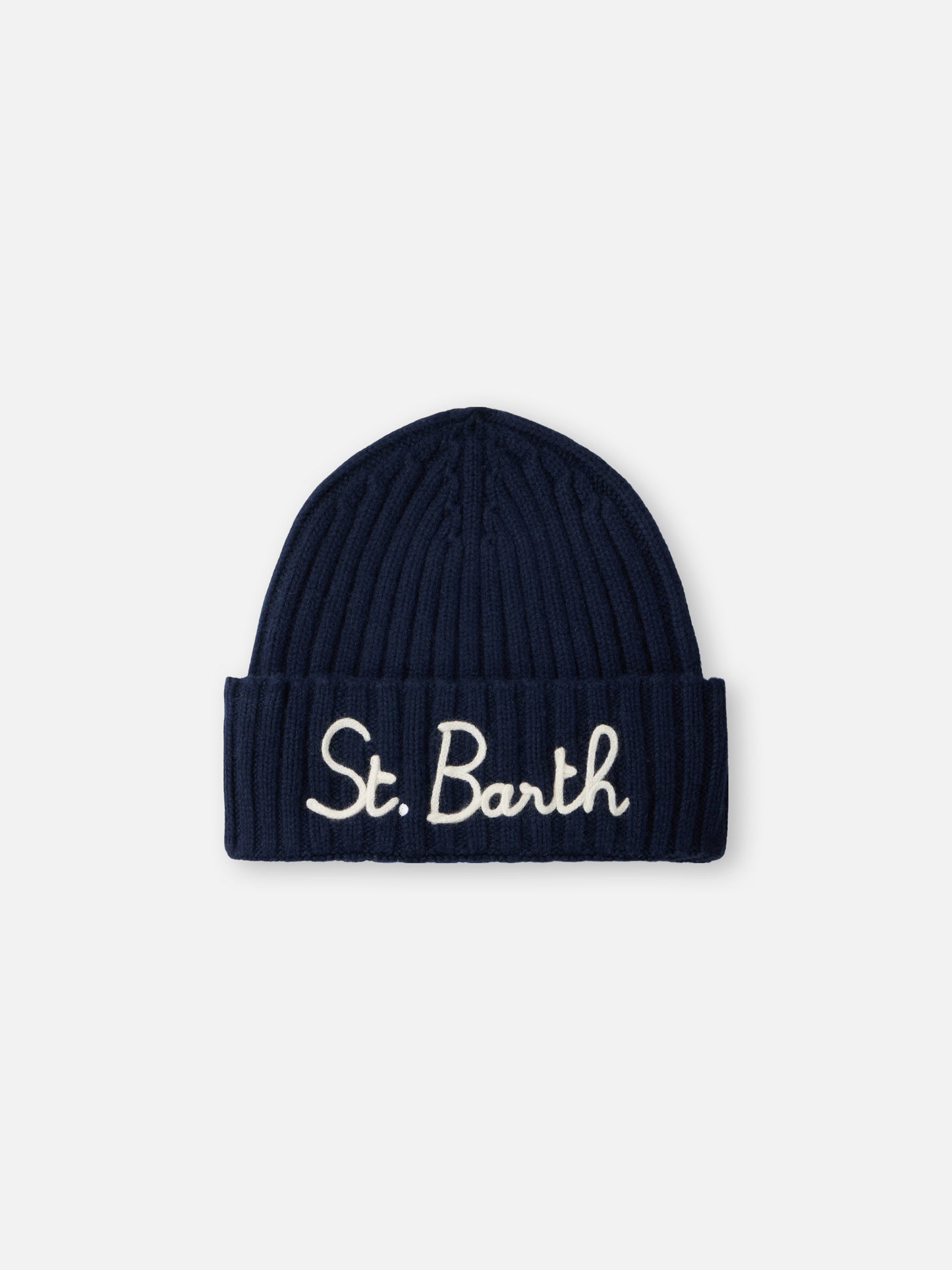 Man navy blue cashmere blend hat Wengen