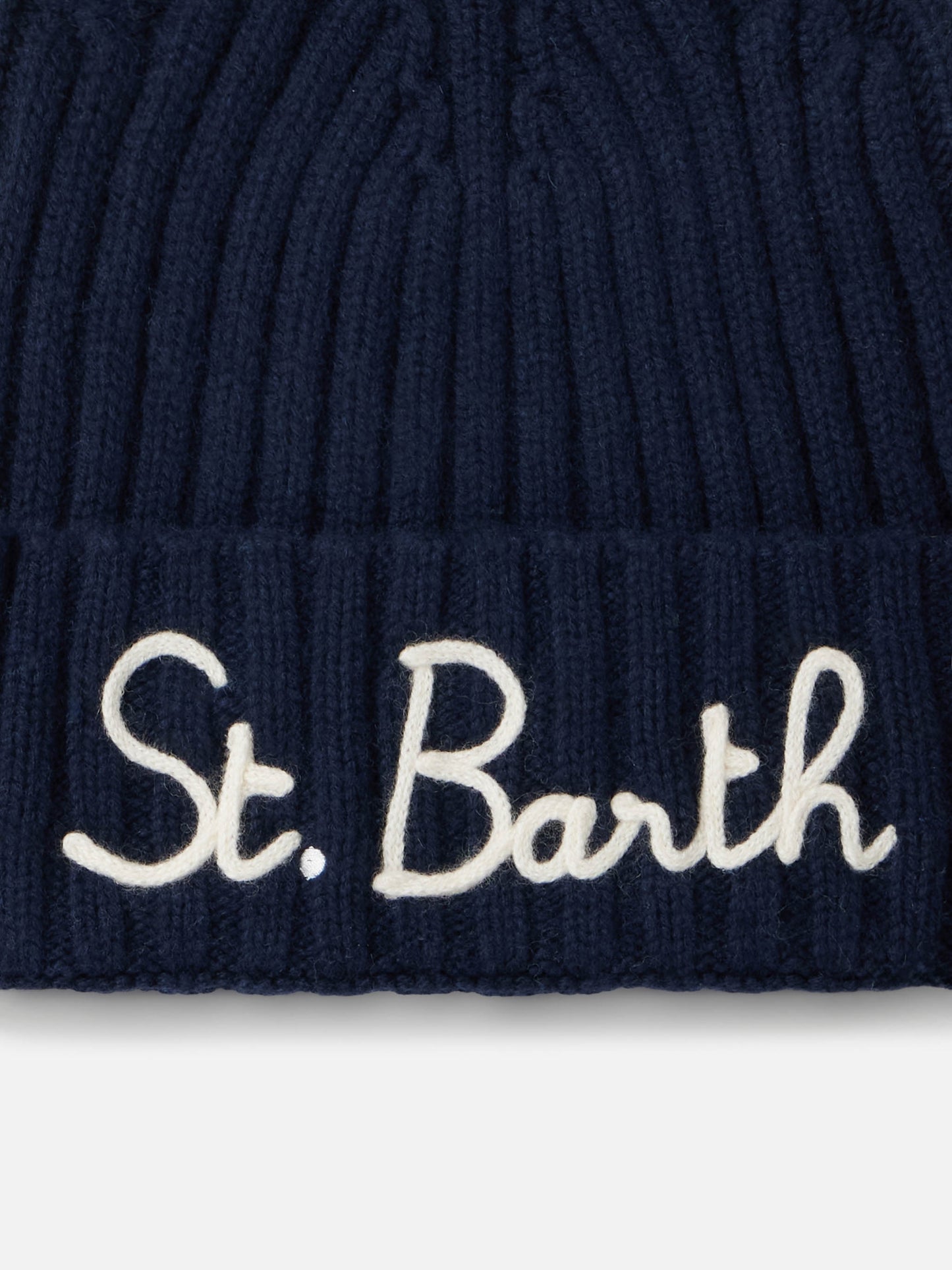 Man navy blue cashmere blend hat Wengen