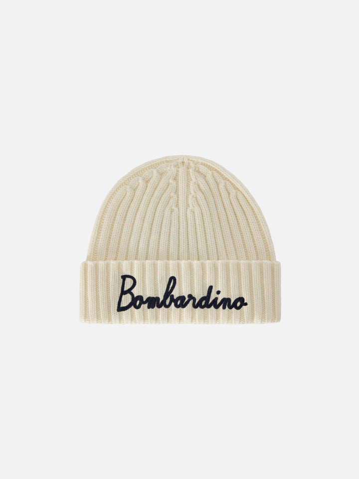 Off white Wengen beanie with Bombardino embroidery