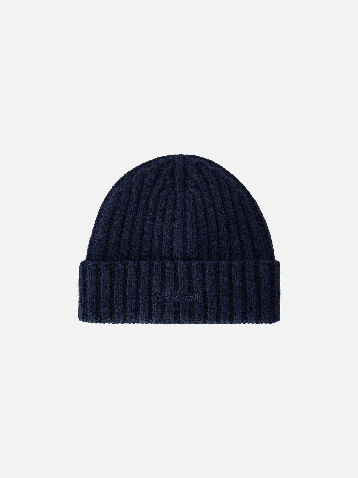 Navy blue Wengen beanie with St. Barth embroidery