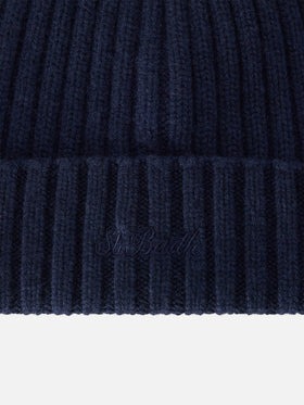 Navy blue Wengen beanie with St. Barth embroidery