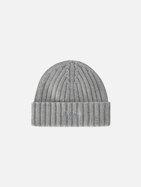 Bonnet Wengen gris clair avec broderie St. Barth 