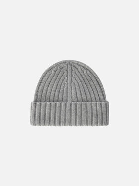 Bonnet Wengen gris clair avec broderie St. Barth 