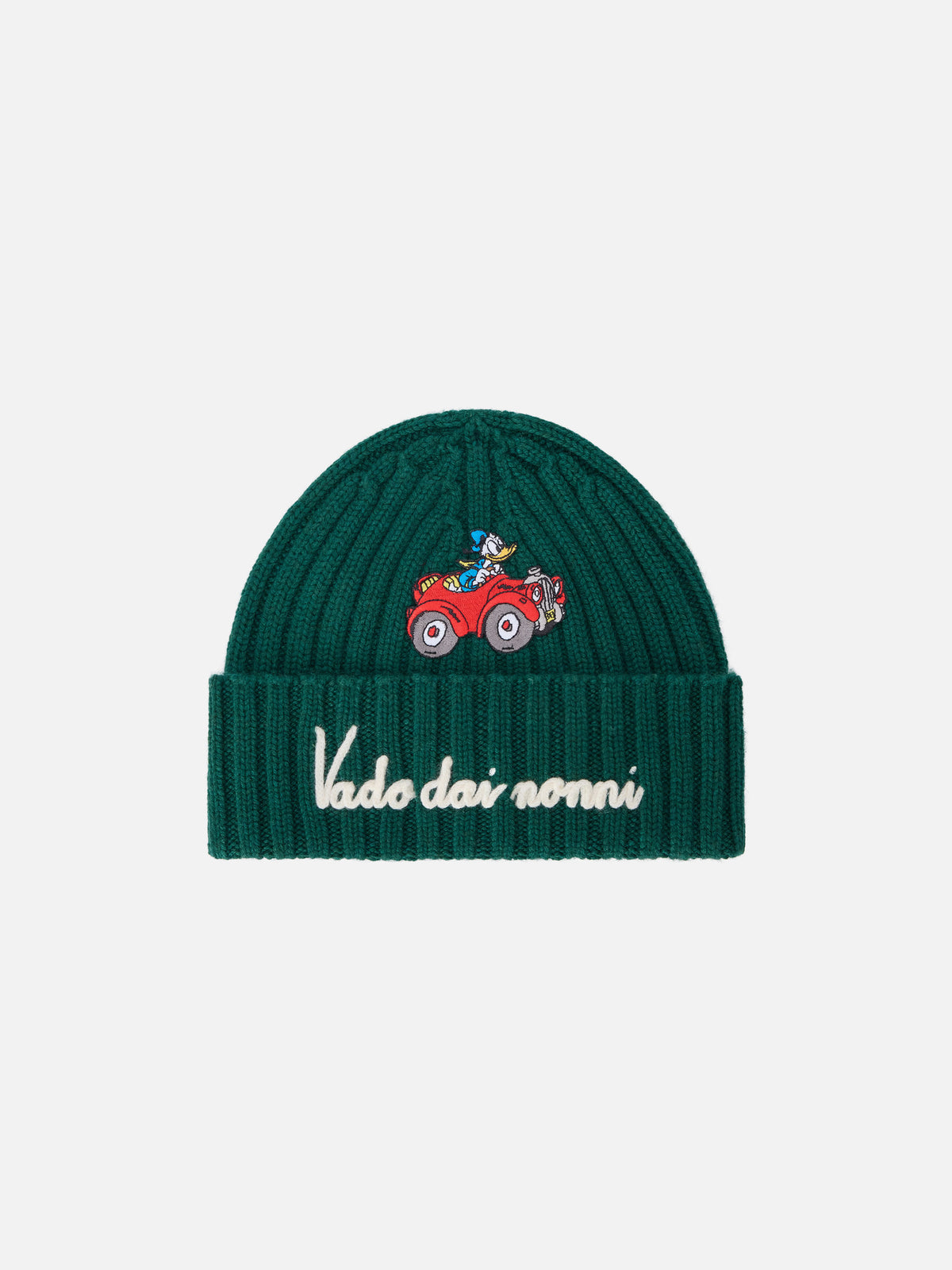 Bonnet Wengen vert avec broderie Vado Dai Nonni | Special edition 