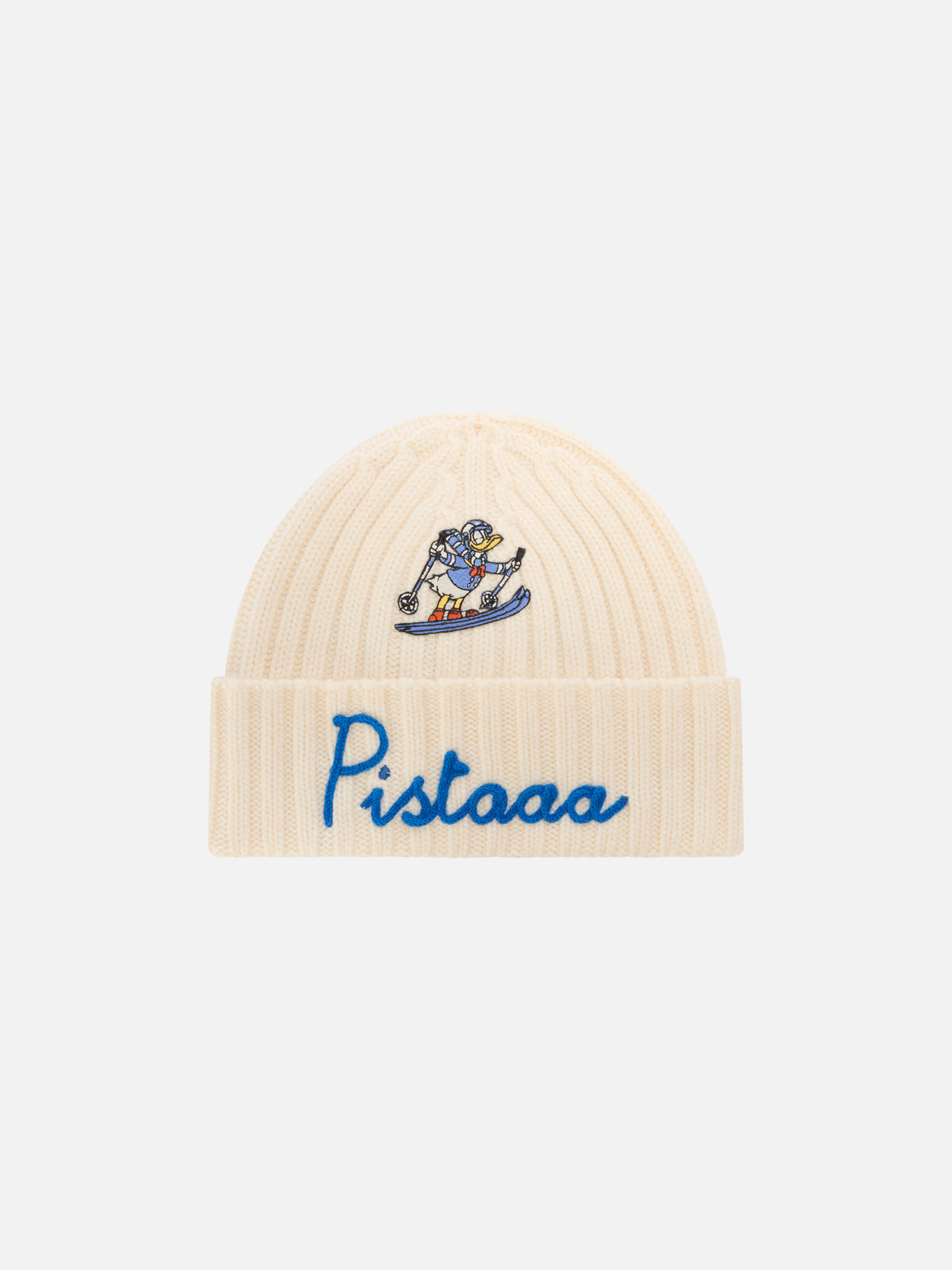 Gorro Wengen en gris claro con bordado Pistaaa | Special edition 