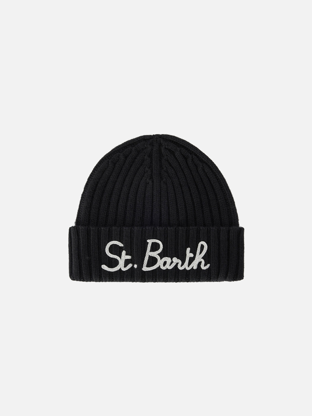 Black Wengen beanie with St. Barth embroidery