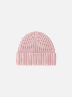 Gorro beanie Wengen rosa con bordado Après Chic 