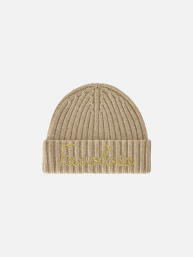 Bonnet Wengen beige avec broderie Favolosa 