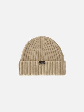 Bonnet Wengen beige avec broderie Favolosa 