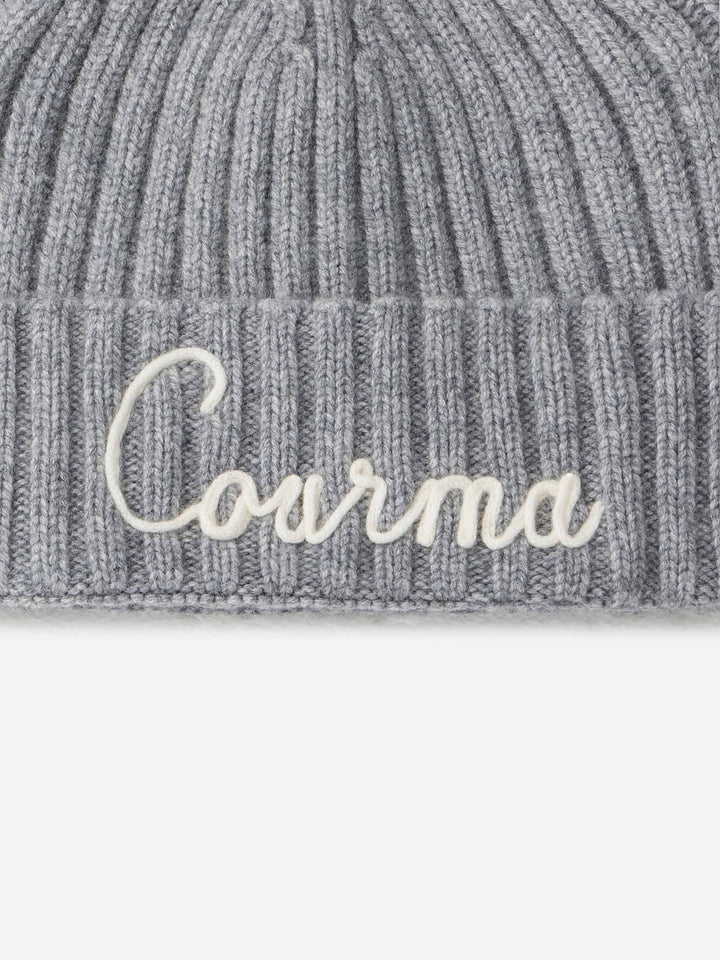Woman grey ribbed hat Wengen with Courma embroidery - MC2 Saint Barth