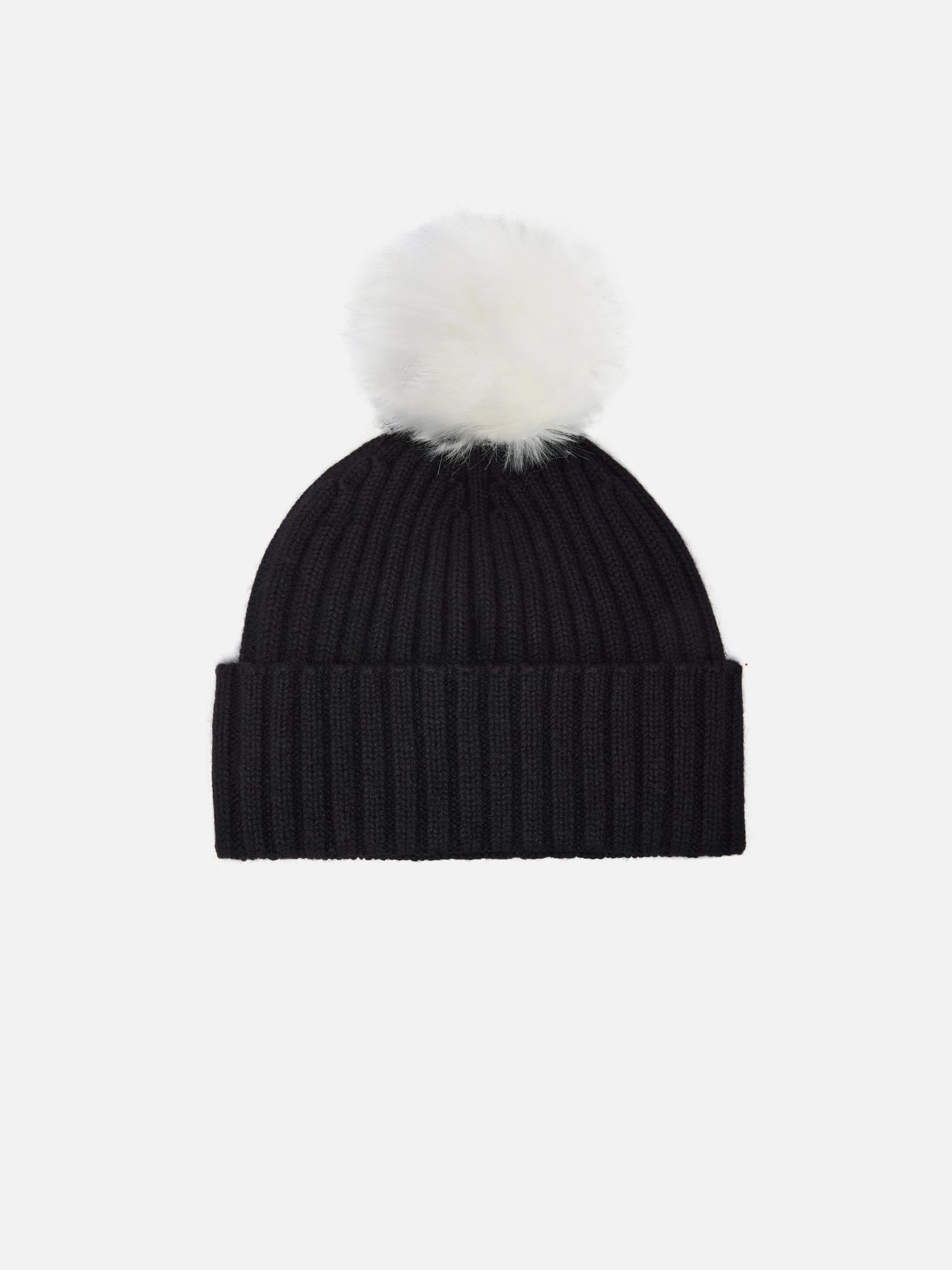 Wengen beanie in cashmere blend in black with St. Barth embroidery and pom-pom