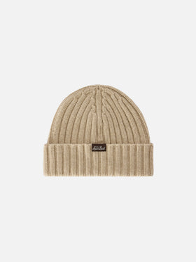 Bonnet Wengen beige avec broderie Fabulous 