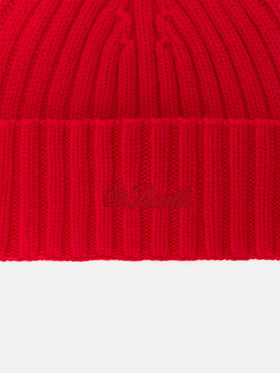 100% WOOL Wengen beanie in red