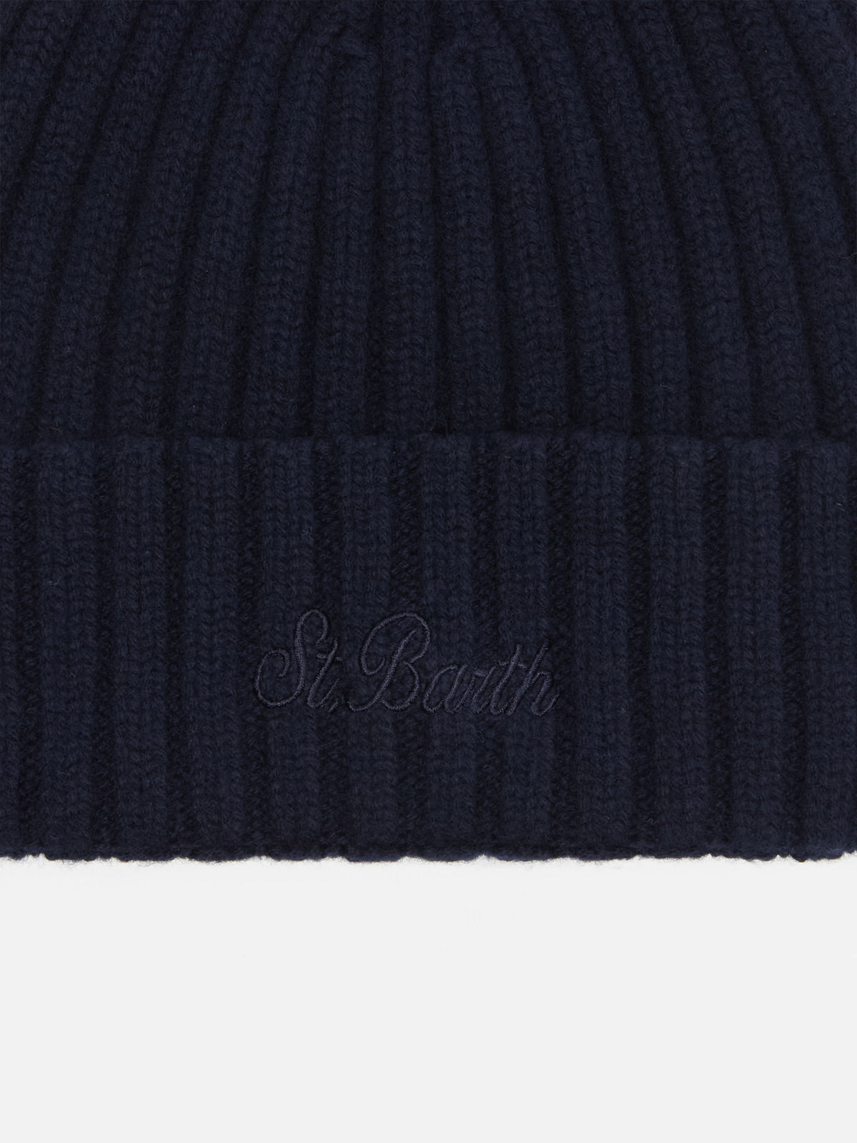 Gorro de lana Wengen Night blue con bordado del logotipo 