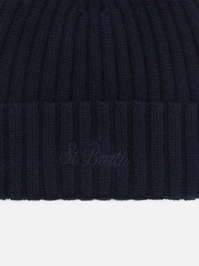 Gorro de lana Wengen Night blue con bordado del logotipo 