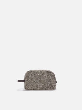 Graues Westwood Beauty Case aus Wollmischung mit Twill-Muster 