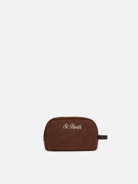 Westwood Vanity Case in brown corduroy