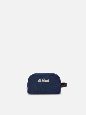 Blue Beauty case Westwood en denim con bordado del logo 