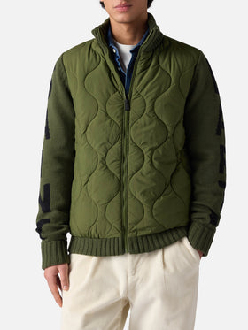 Man military green padded jacket