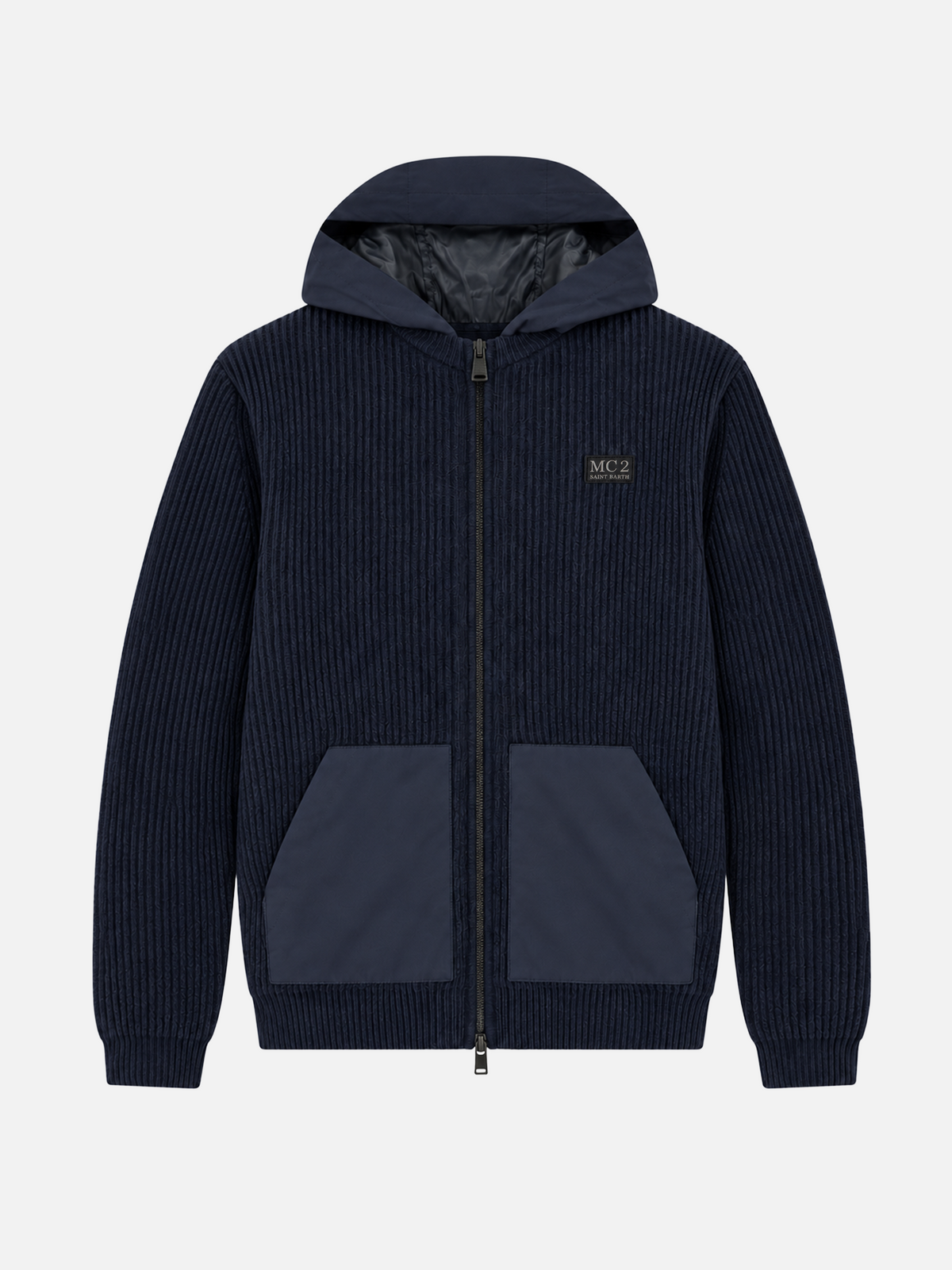 Navy blue Wiberg hooded full zip sweater