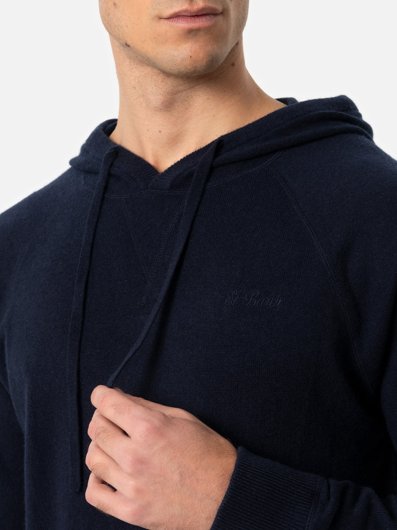 Marineblauer Kapuzenpullover aus Kaschmirmischung für Herren Willbur