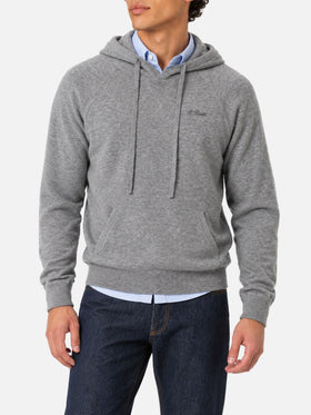 Maglione con cappuccio Willbur grigio melange