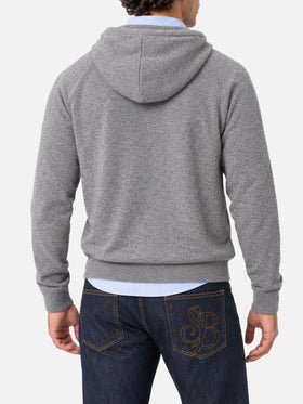 Maglione con cappuccio Willbur grigio melange