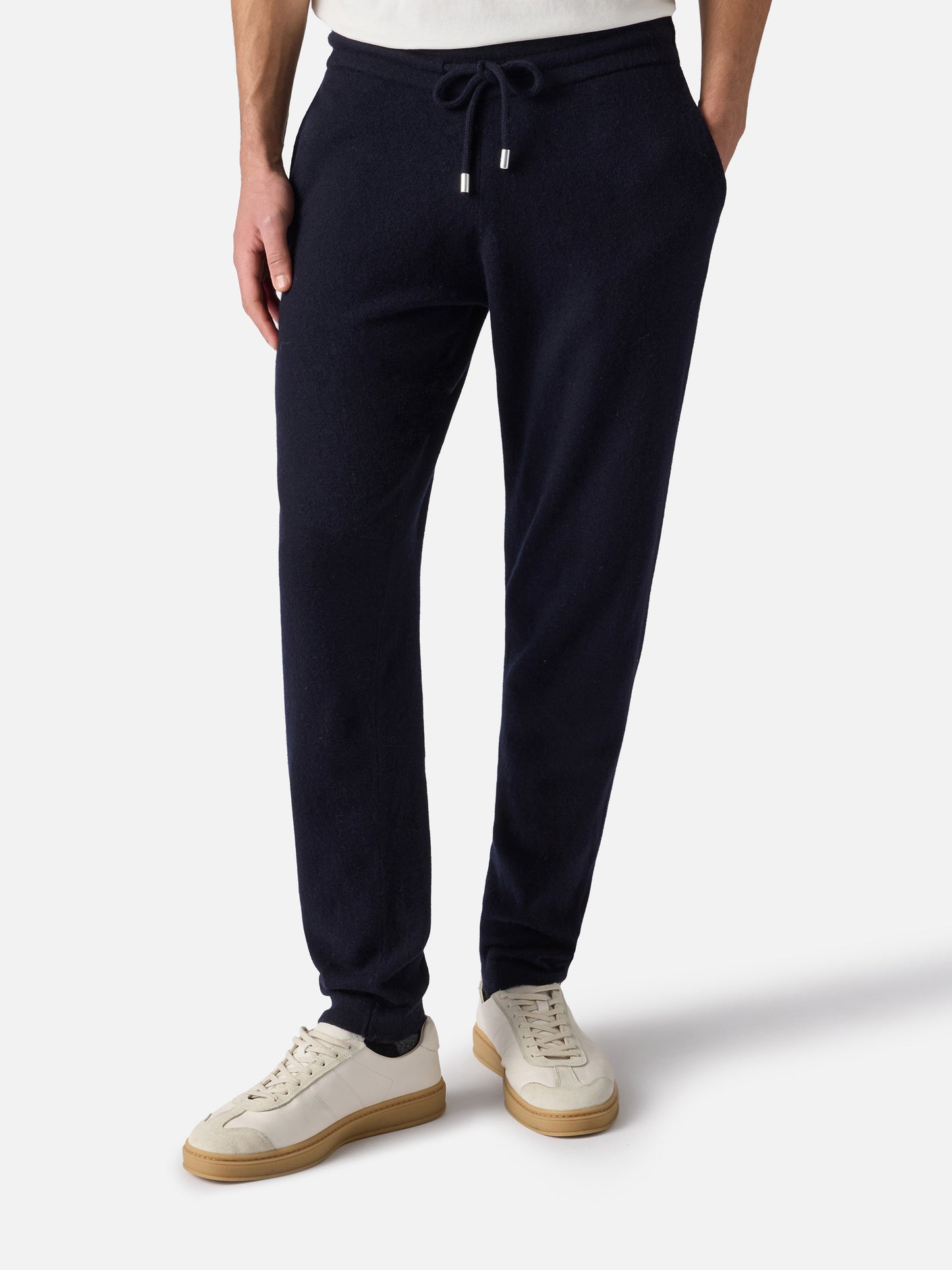Man knitted blue jogger pants Walton