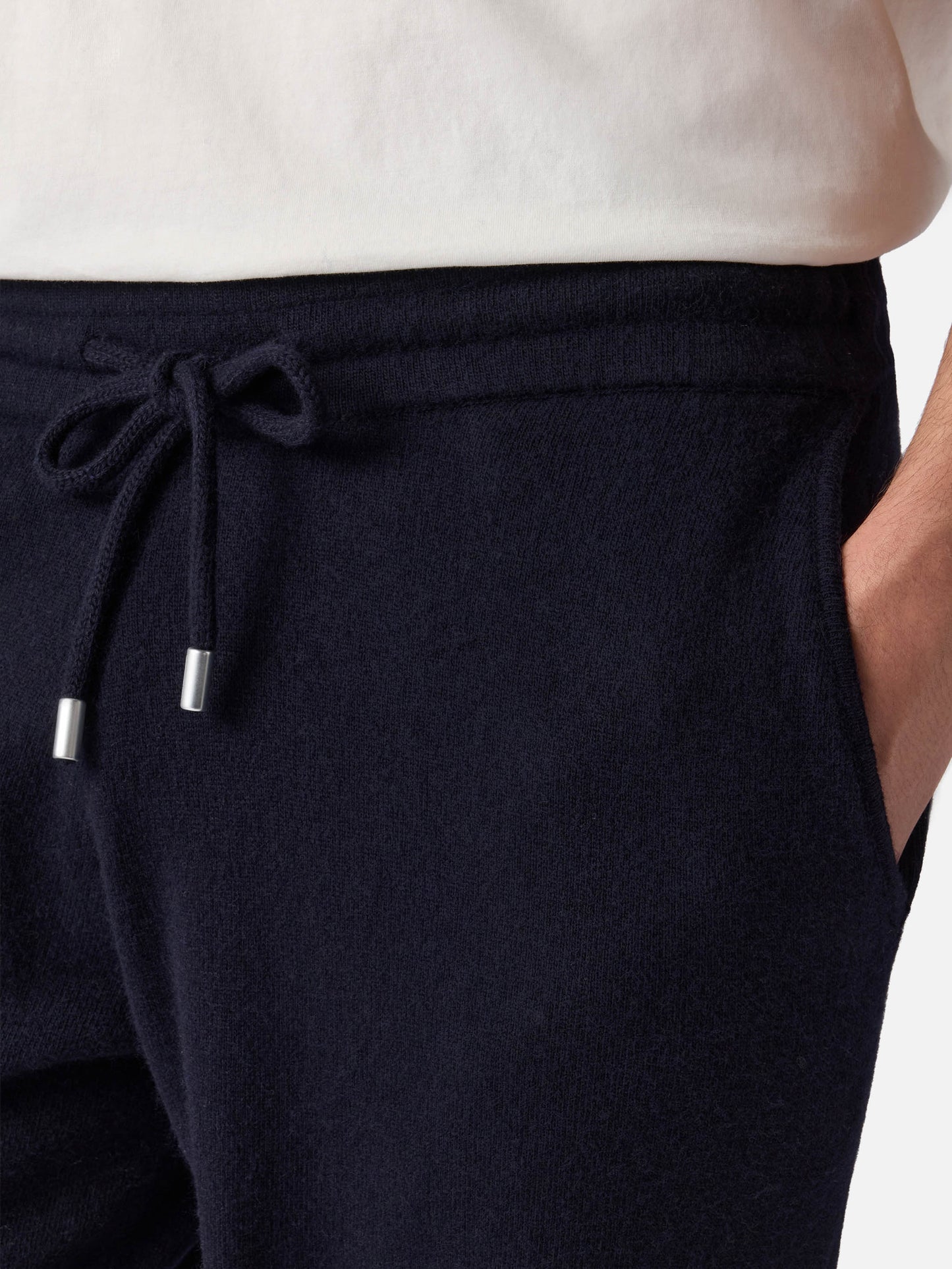 Man knitted blue jogger pants Walton