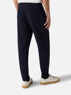 Man knitted blue jogger pants Walton