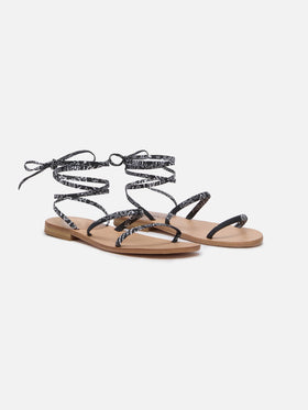 Bandanna print Wrap flat Sandals