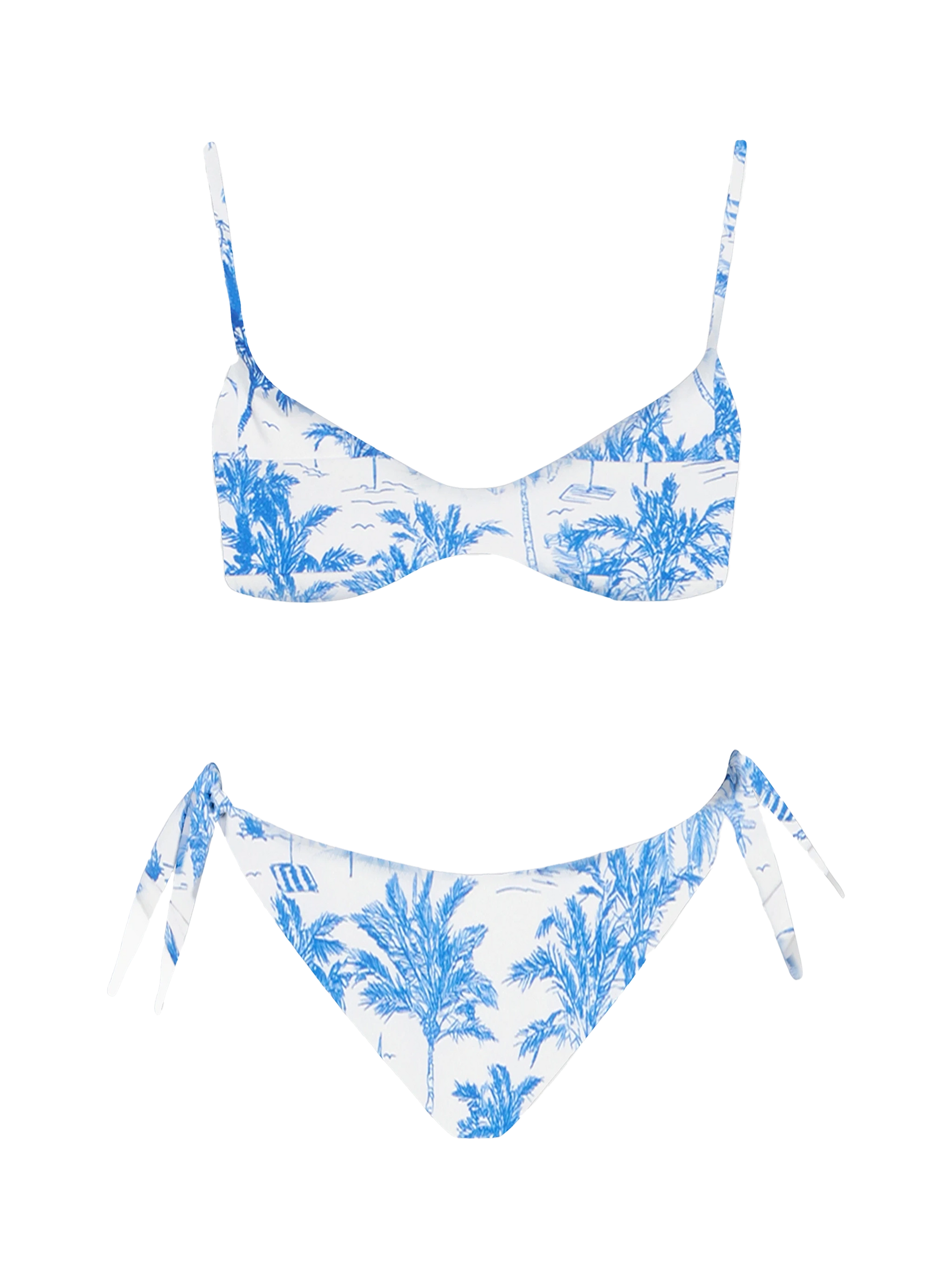 Woman Toile de Jouy scoop bralette bikini May Yali - MC2 Saint Barth