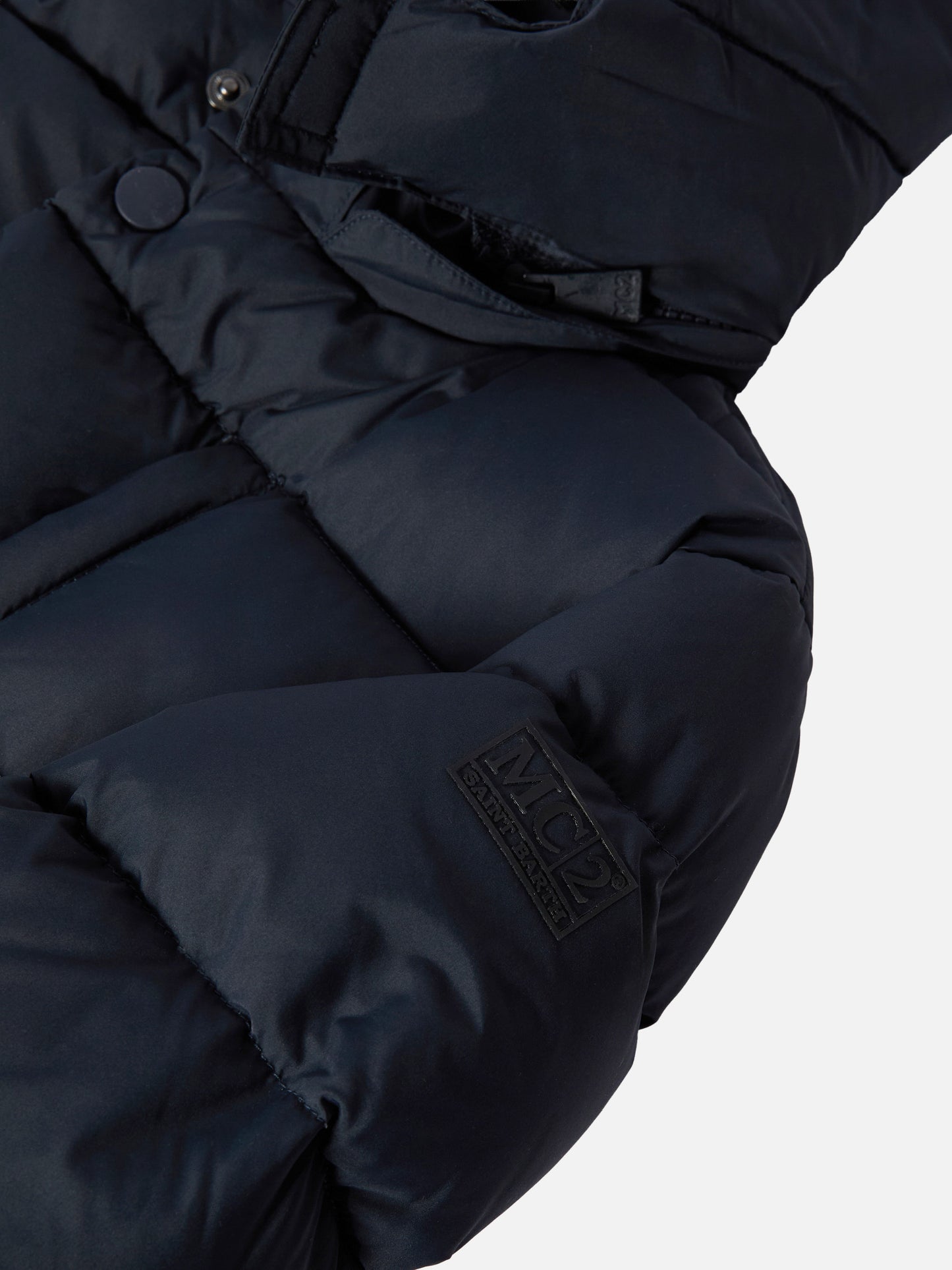 Hooded down padded jacket Baxter in navy blue