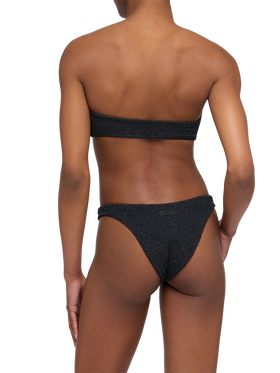 Bikini a fascia Yulia Elise in crinkle lurex nero