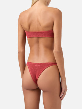 Bandeau bikini Yulia Naomi in brick red crinkle