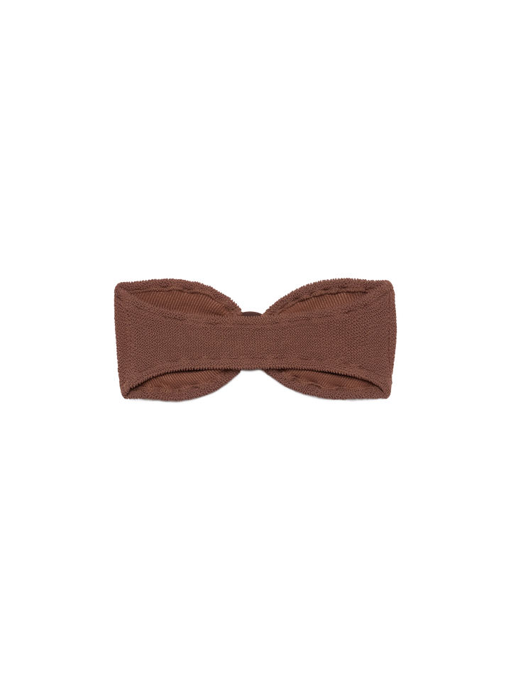 Yulia brown crinkle bandeau top
