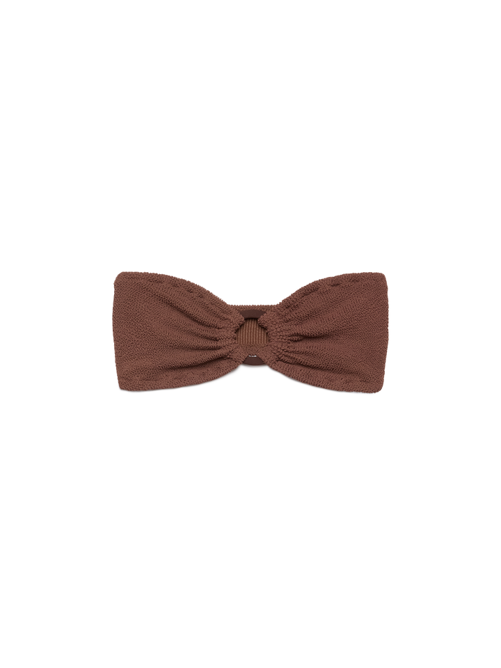 Yulia brown crinkle bandeau top
