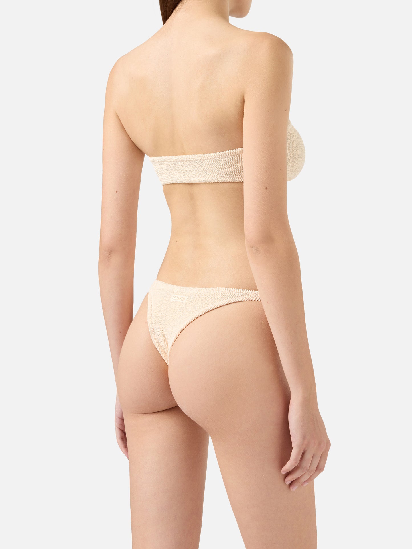Bandeau-Bikini Yulia Naomi in Crinkle-Beige