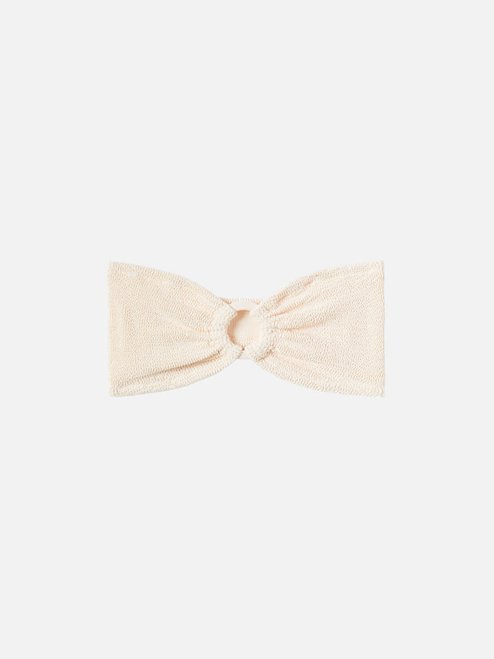 Yulia beige crinkle bandeau top