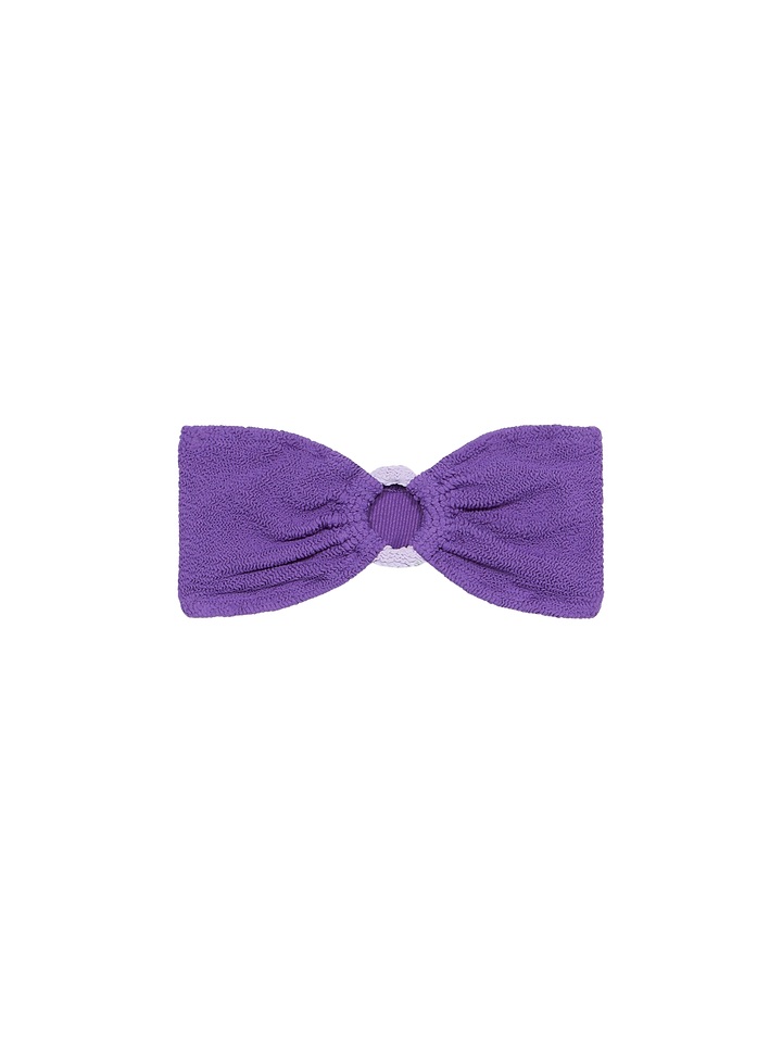 Costume da bagno da donna con top a fascia viola crinkle Yulia