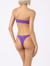 Bikini da donna a fascia viola crinkle Yulia Naomi